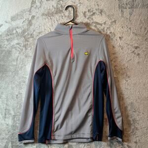 Magnolia Lane Tech Masters Quarter Zip Blue And White Stripped‎ Size Small Golf